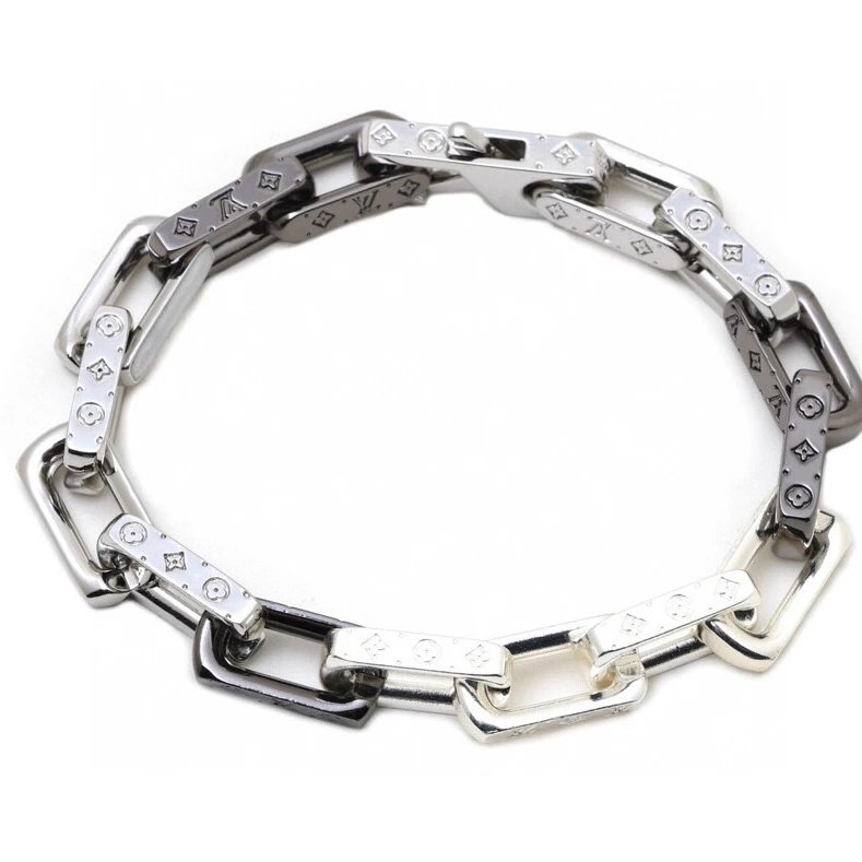 Louis Vuitton Chain Bracelet Silver Metal Jewelry