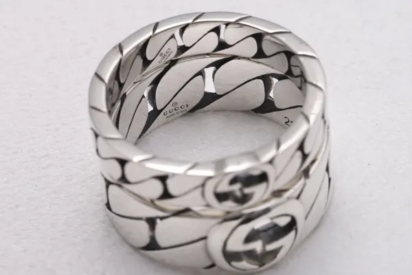 Gucci Interlocking G Chain Ring Silver Jewelry - 7
