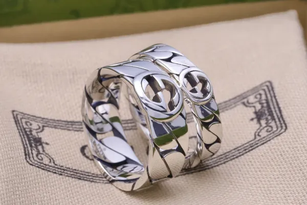 Gucci Interlocking G Chain Ring Silver Jewelry - 6