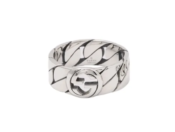 Gucci Interlocking G Chain Ring Silver Jewelry - 4