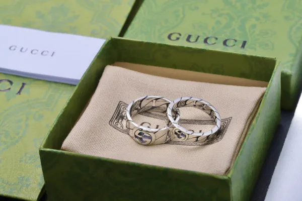 Gucci Interlocking G Chain Ring Silver Jewelry - 5