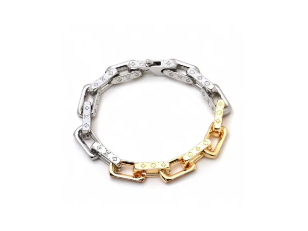 Louis Vuitton Chain Link Bracelet Red and Silver Jewelry - 10