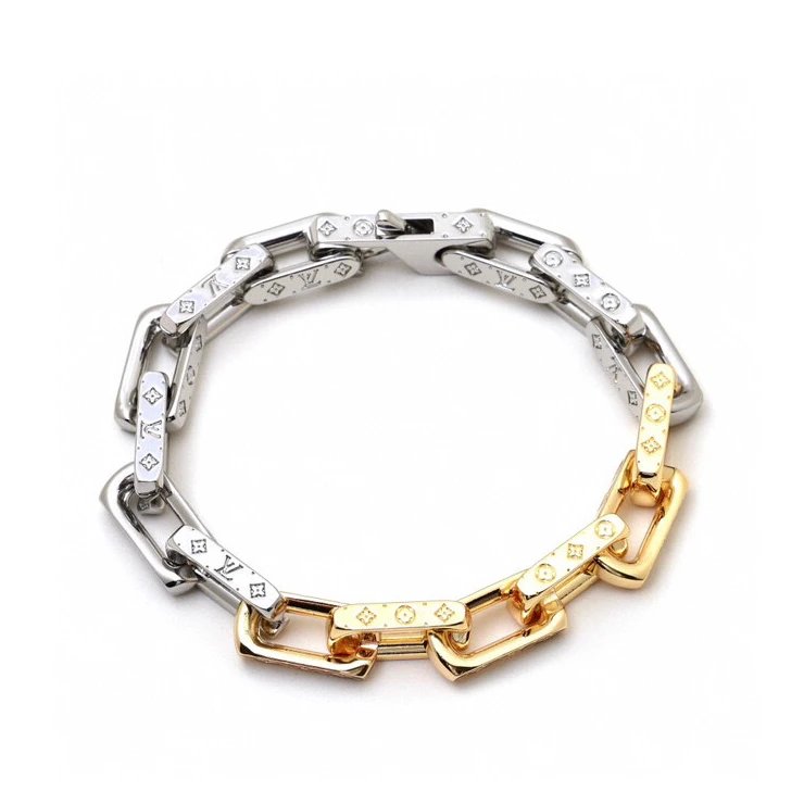 Louis Vuitton Chain Bracelet Two-Tone Silver and Gold Bracelet Jewelry