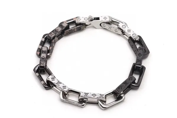 Louis Vuitton Chain Link Bracelet Red and Silver Jewelry - 13