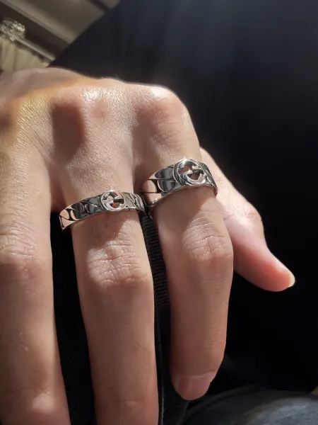 Gucci Interlocking G Chain Ring Silver Jewelry - 10