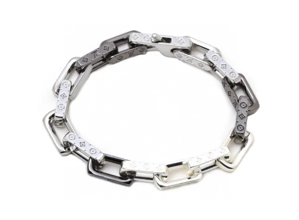 Louis Vuitton Chain Link Bracelet Red and Silver Jewelry - 16