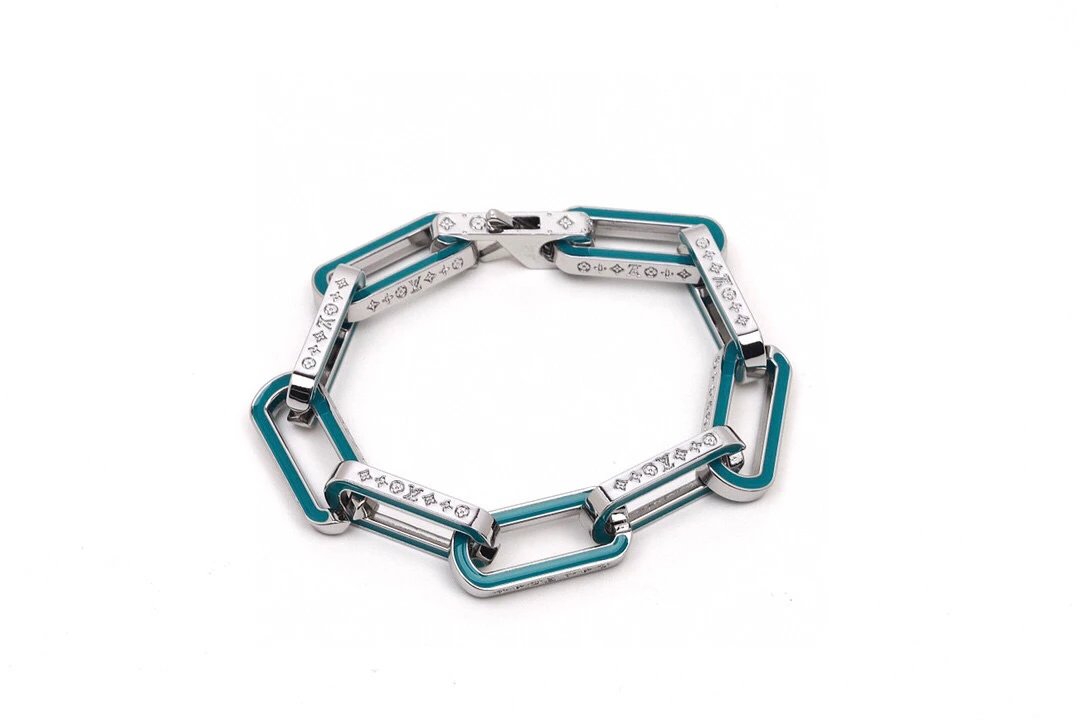 Louis Vuitton Chain Link Bracelet Red and Silver Jewelry - 17