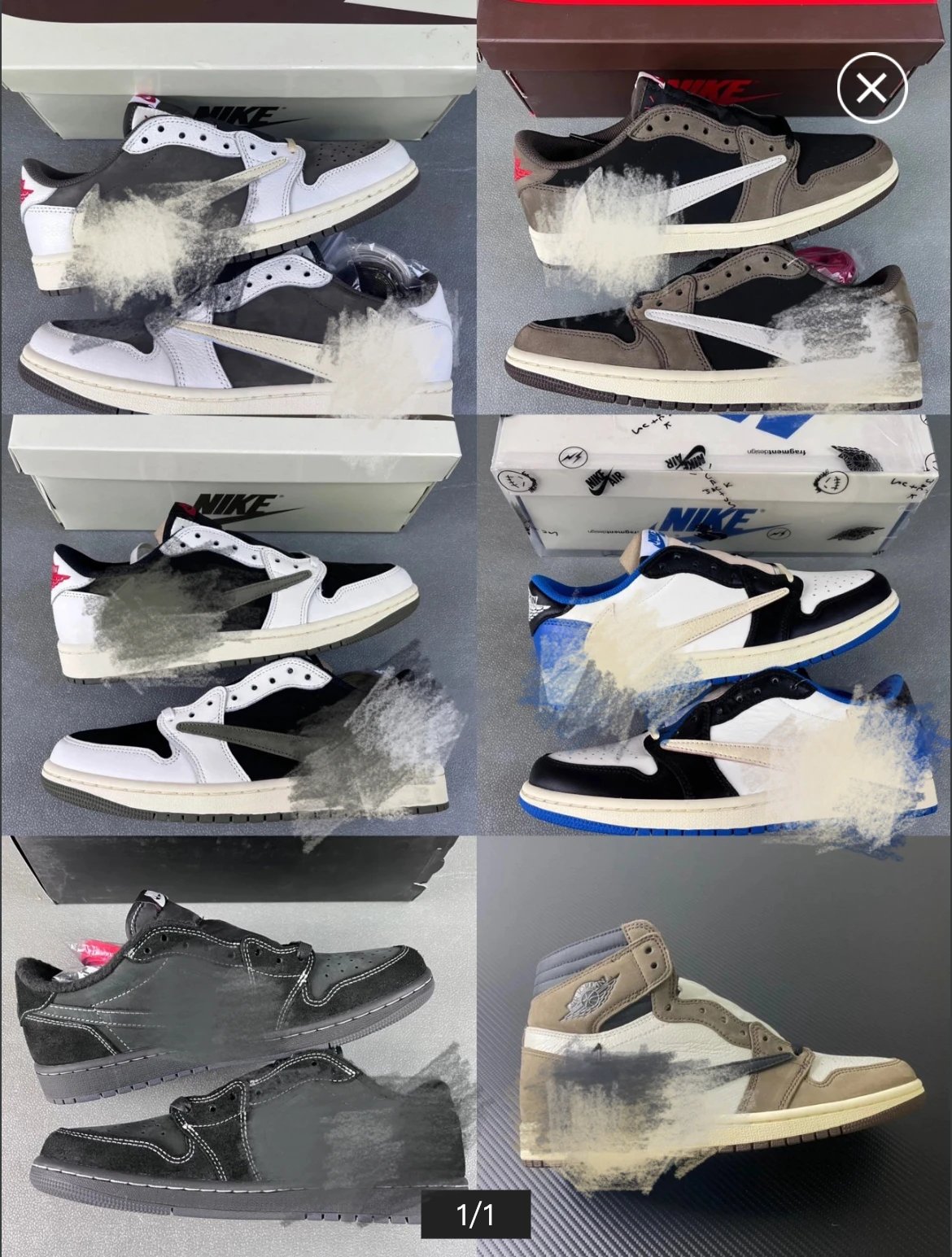 Nike Sneakers Air Jordan 1 Low Travis Scott Reverse Mocha
