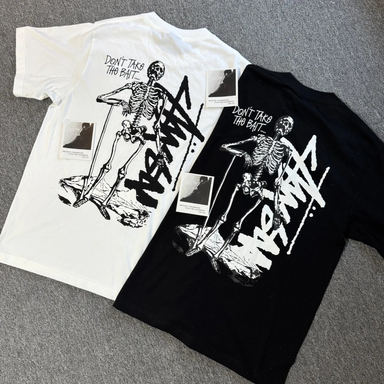 【Disponibile, spedizione immediata – il top di tutta la rete】T-shirt stu con scheletro e teschio di Mantou, sviluppo originale, tessuto tubolare, cotone pettinato 230g, serigrafia, capo super figo, tabella taglie alla fine