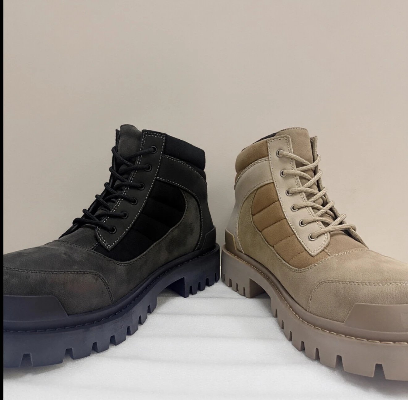 Suede calf leather round toe lace up short Martin boots TT 2