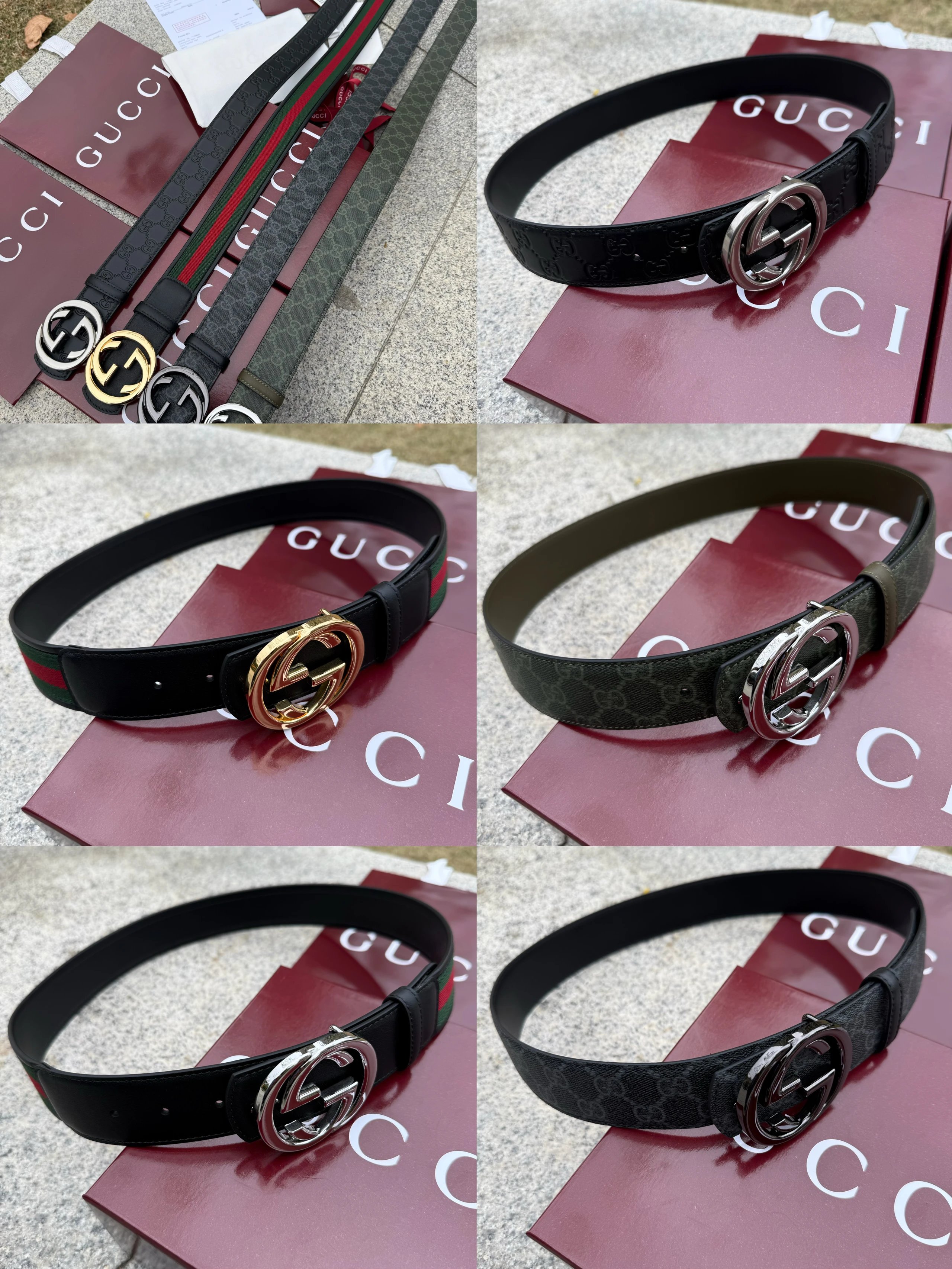 Reversible Belt with Interlocking G Buckle