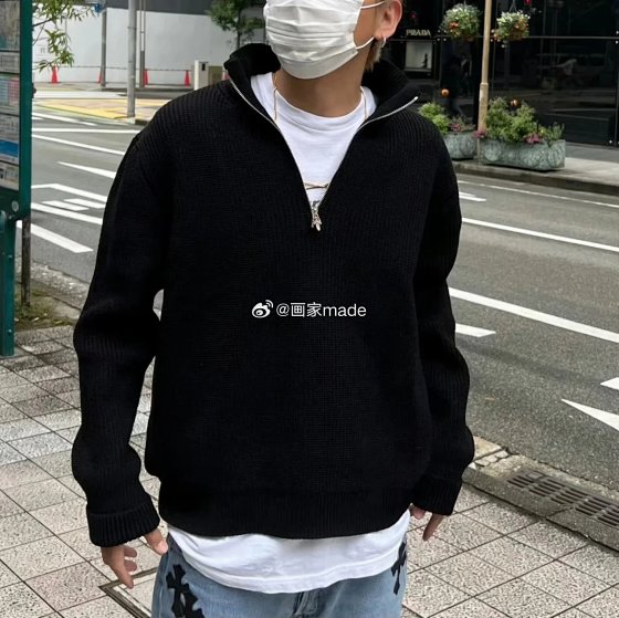 Painter Made CH Thirty-Character Patchwork Half-Zip Sweater (Member Link)