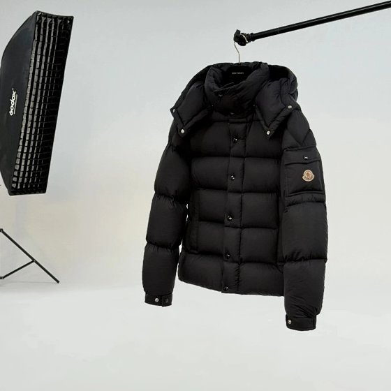In Stock God Luxury Streetwear Godfamily|New Matte Black/70th Anniversary MAYA Zipper Snap Placket/S Upgraded Three-Star 95% White Goose Down Unisex Down Jacket (No Returns Upon Purchase, Please Review Before Ordering)