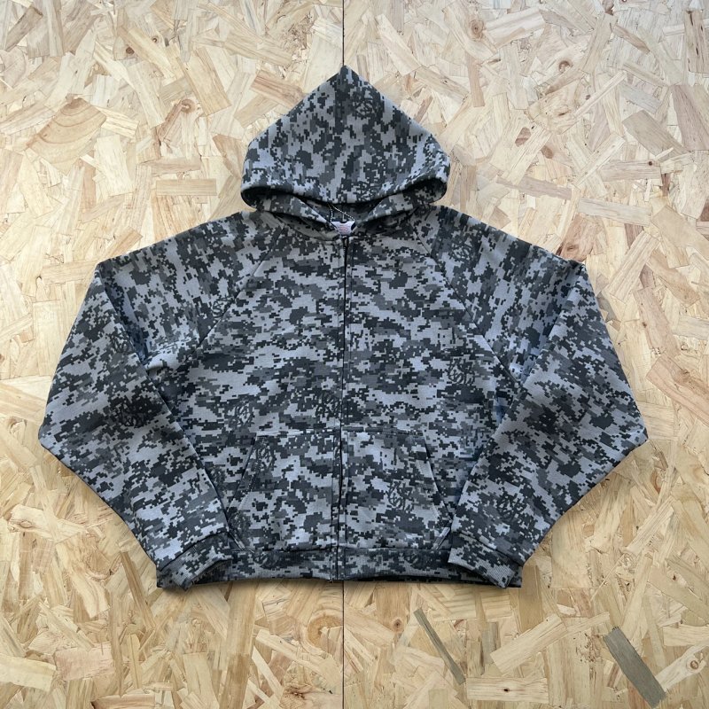 cny Mertra Sand Camo Full Zip Up Hoodie 深灰数码印迷彩拉链衫 M-1