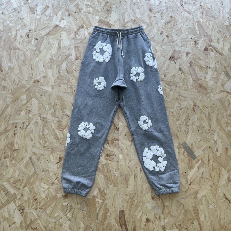 DENIM TEARS COTTON WREATH SWEATPANT-GREY 麻灰白印花长裤 DT-11