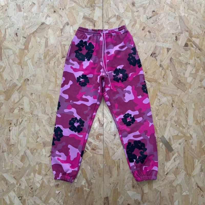 DENIM TEARS CAMO WREATH SWEATPANT-PINK CAMO 军绿迷彩长裤 DT-46