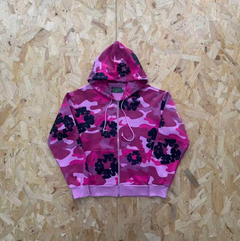 DENIM TEARS CAMO WREATH ZIP HOODIE - PINK CAMO  粉色迷彩拉链衫 DT-45