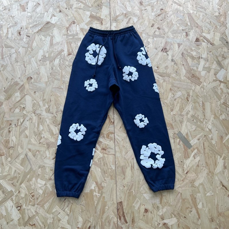 DENIM TEARS COTTON WREATH SWEATPANT-NAVY  藏青白印花长裤 DT-29