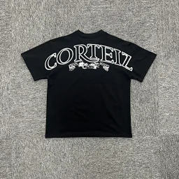 thumbnail for 后背通肩白色印花  黑短袖 C-136