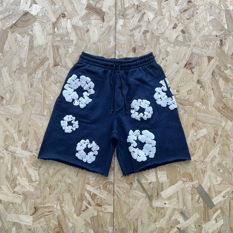 DENIM TEARS COTTON WREATH SHORT-NAVY  藏青白印花短裤 DT-30