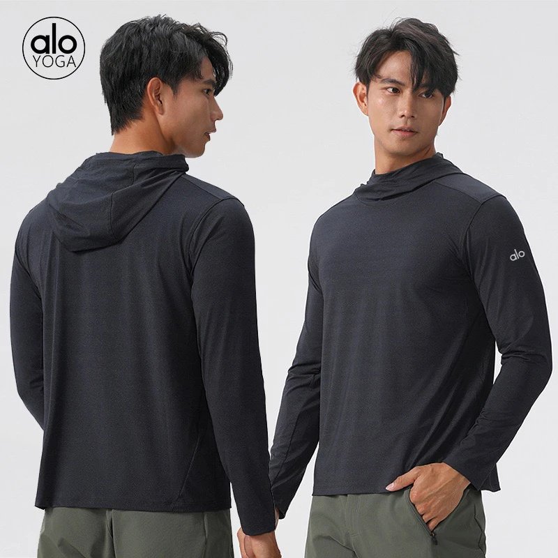 AL Men's Outdoor Lightweight Breathable Long Sleeve Quick-Dry Hoodie
