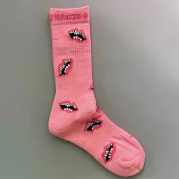 thumbnail for Towel bottom socks lips flaming red lips tide socks men's and women's stripe embroidery skateboarding basketball socks