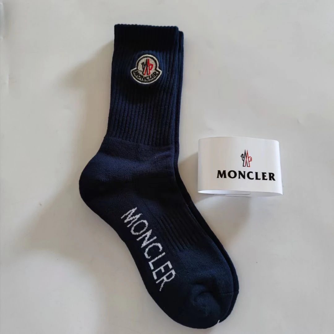 Moncler Logo-Embroidered Navy Socks - 7