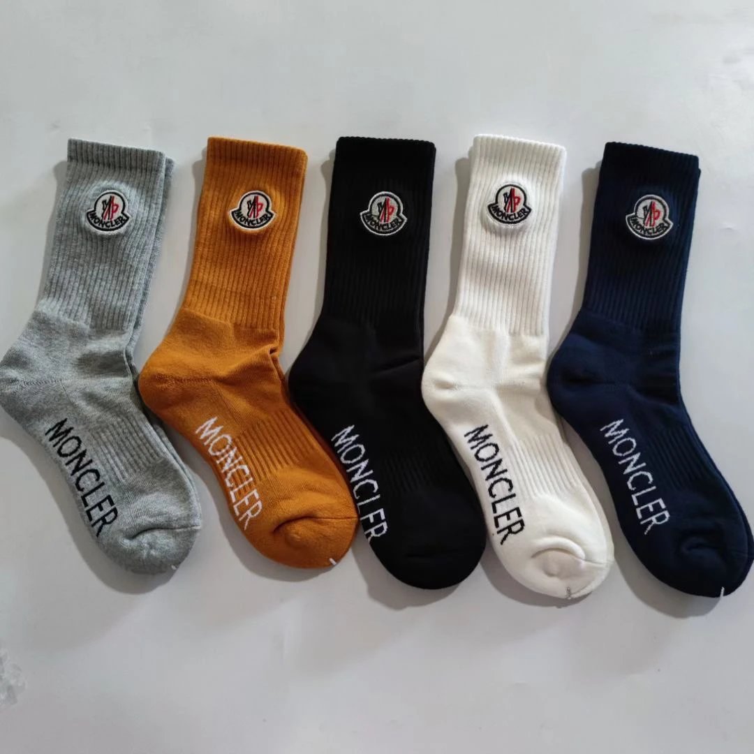 Moncler Logo-Embroidered Navy Socks - 4