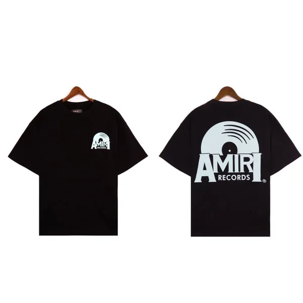 Amiri Records Vinyl Logo Black T-Shirt - 1
