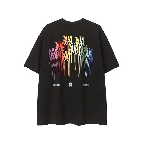 Maison Margiela x MM6 Maison Margiela Rainbow Drip Logo T-Shirt Black - 1