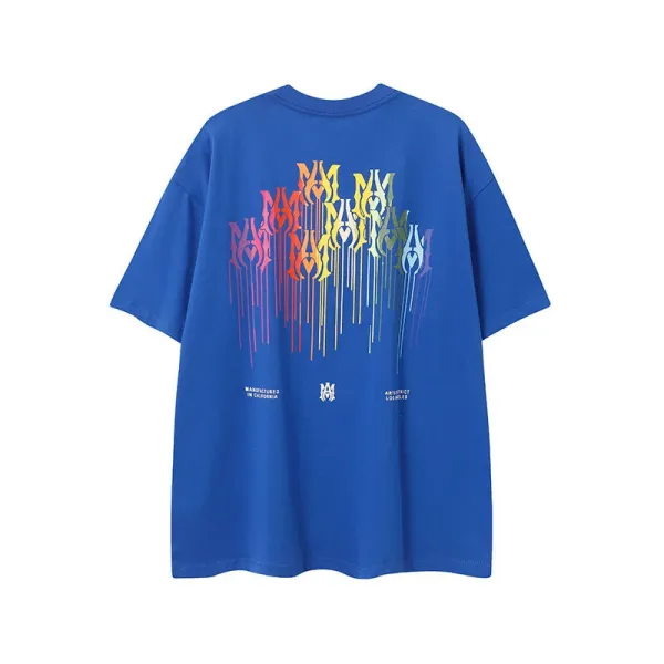 Maison Margiela x MM6 Maison Margiela Rainbow Drip Logo T-Shirt Blue - 1