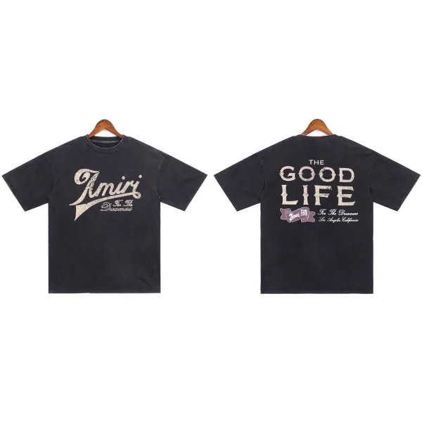 Amiri The Good Life Washed Black T-Shirt - 1