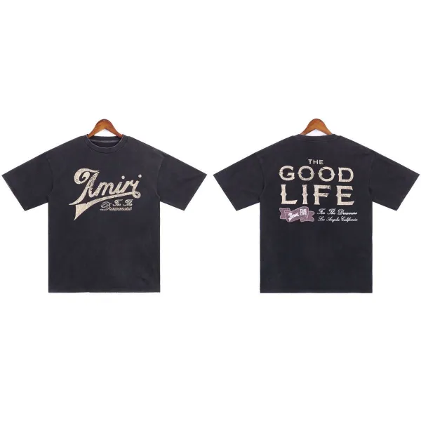 Amiri Drip Logo Black T-Shirt - 23