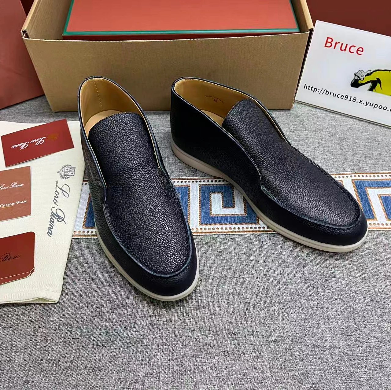 Navy Blue Leather