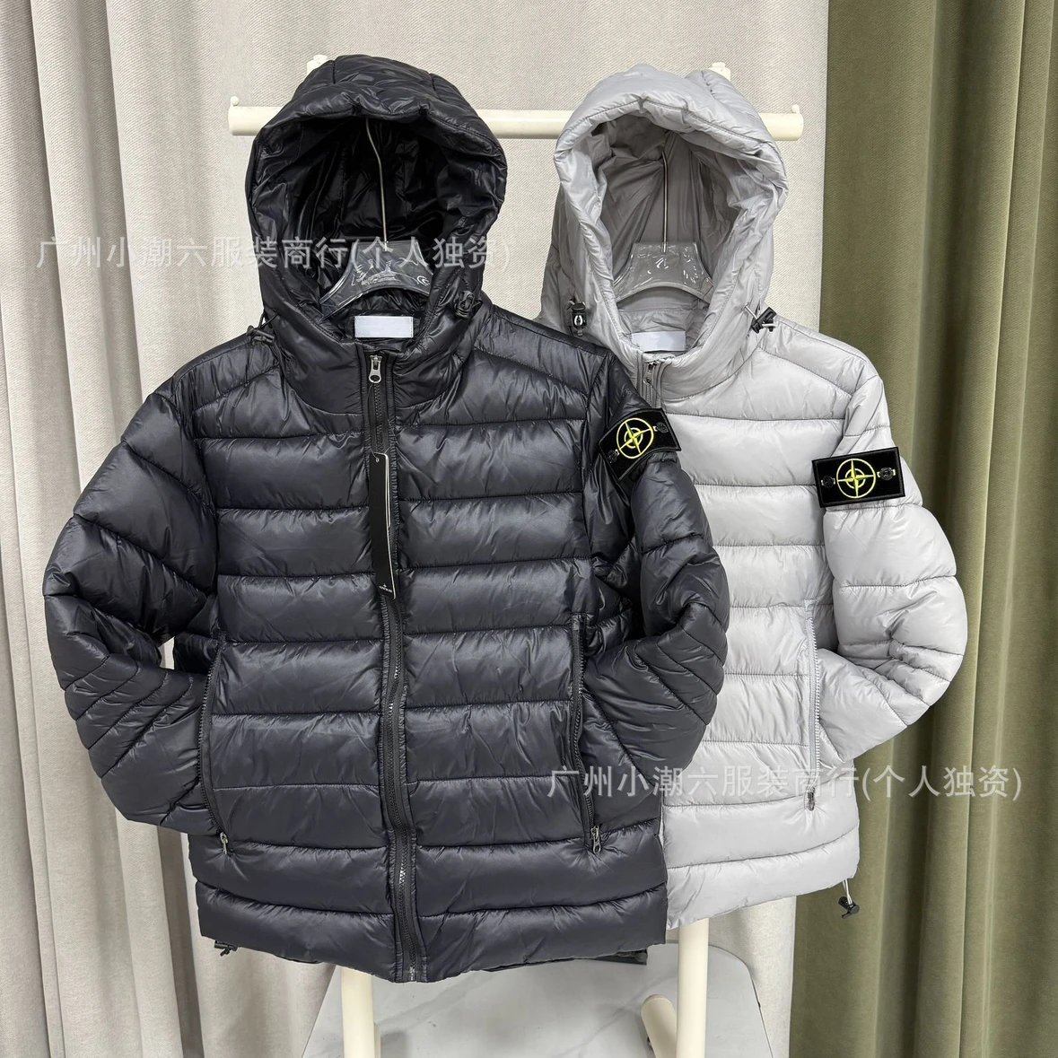 Hooded Puffer Jacket with Sleeve Badge
