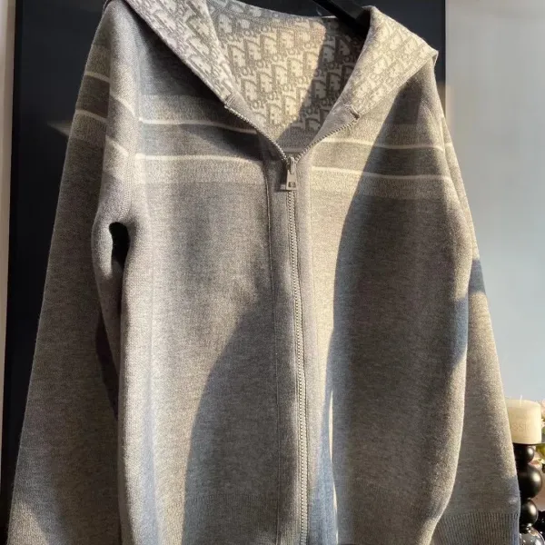 Dior Oblique Hooded Knit Cardigan Navy - 4