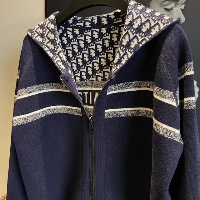 Dior Knitwear Reversible hooded zip-up knit cardigan product detail image 2