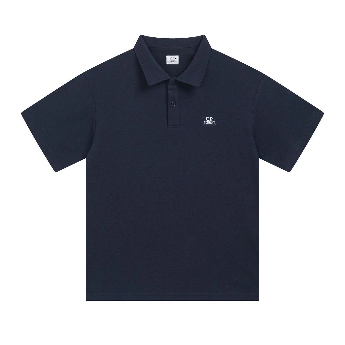 C.P. Company T-Shirts Short-Sleeve Logo Polo Shirt — Navy Blue