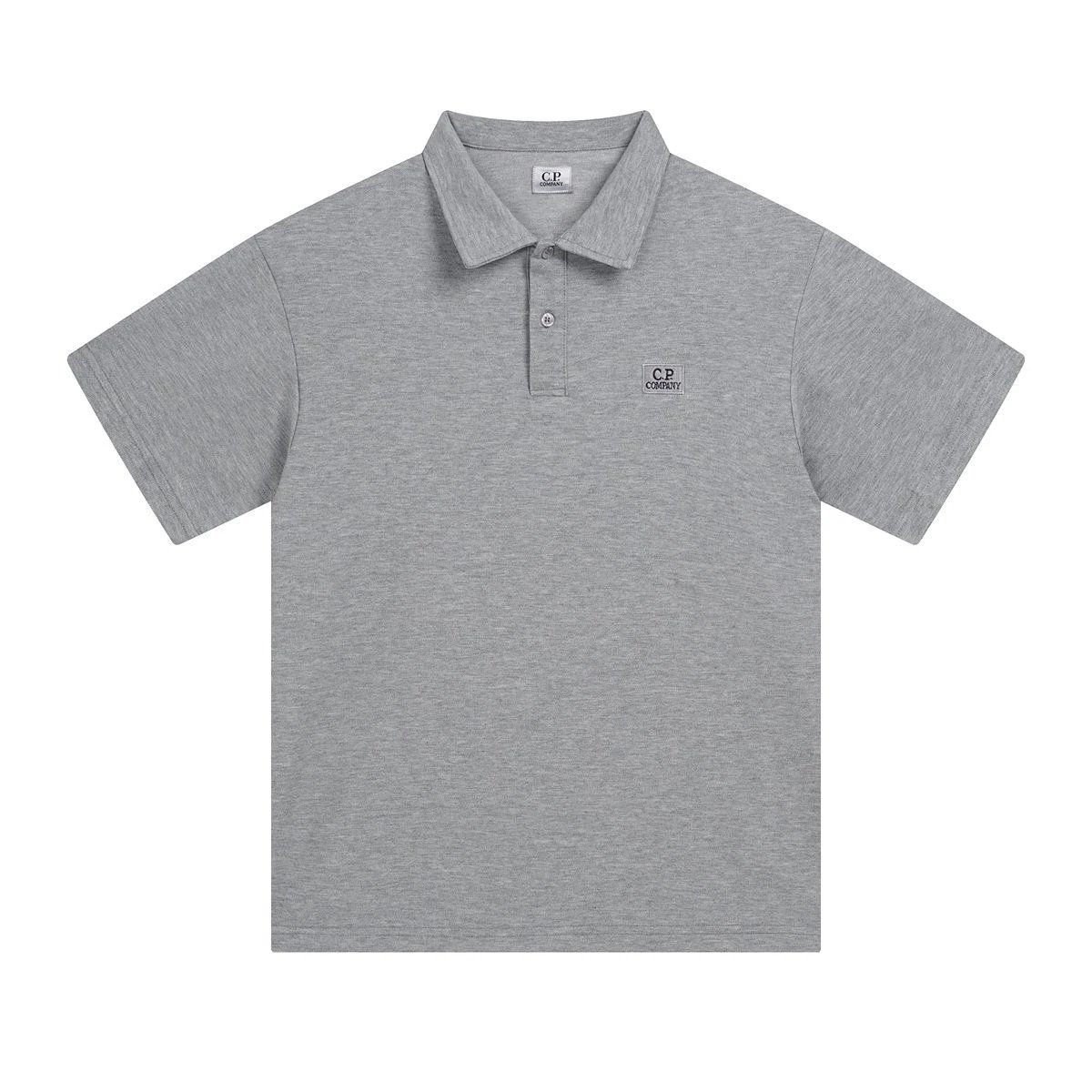 C.P. Company T-Shirts Short-Sleeve Logo Polo Shirt — Floral gray