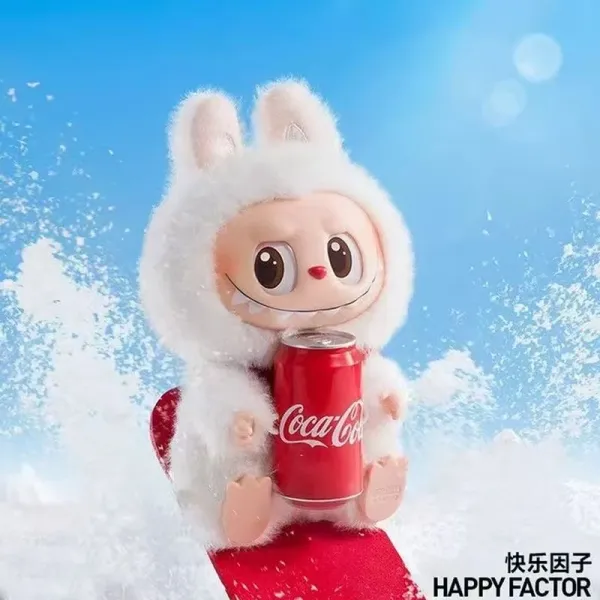 Happy Factor x Coca-Cola Bunny Collectible Figure Red Snow Scene - 1