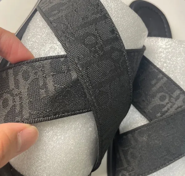 Dior B23 Oblique Slide Silver Black Sandals - 13