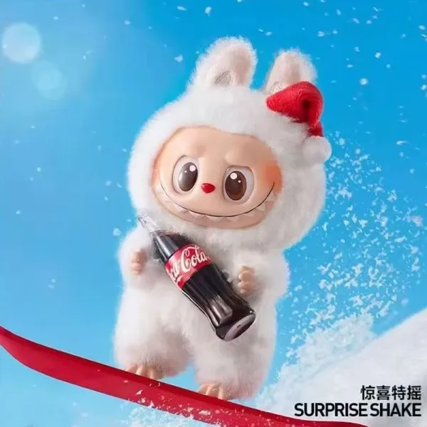 Coca-Cola x Labubu Surprise Shake Plush Toy White - 1