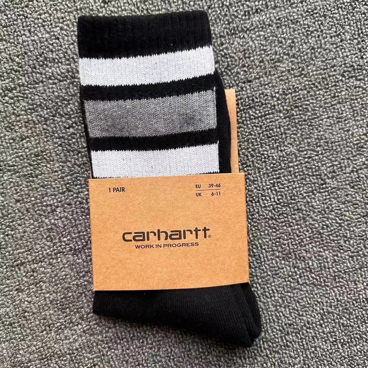 Carhartt Work In Progress Stripe Socks Black/White/Gray Socks - 1
