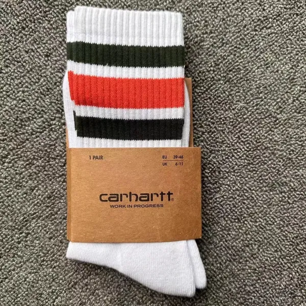 Carhartt WIP Striped Crew Socks White/Red/Black/Green Socks - 1
