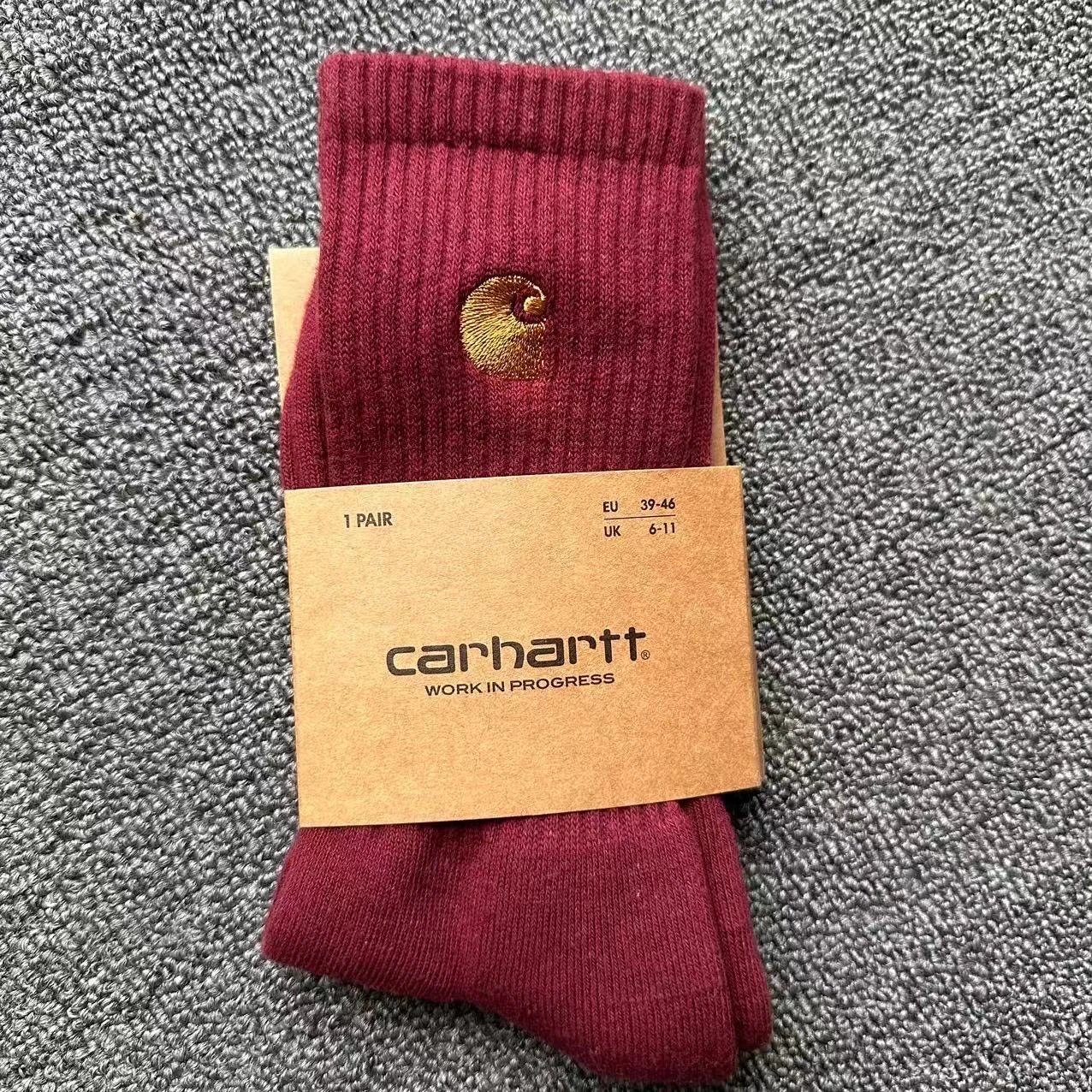 Carhartt WIP Logo Embroidered Socks Burgundy Socks - 1