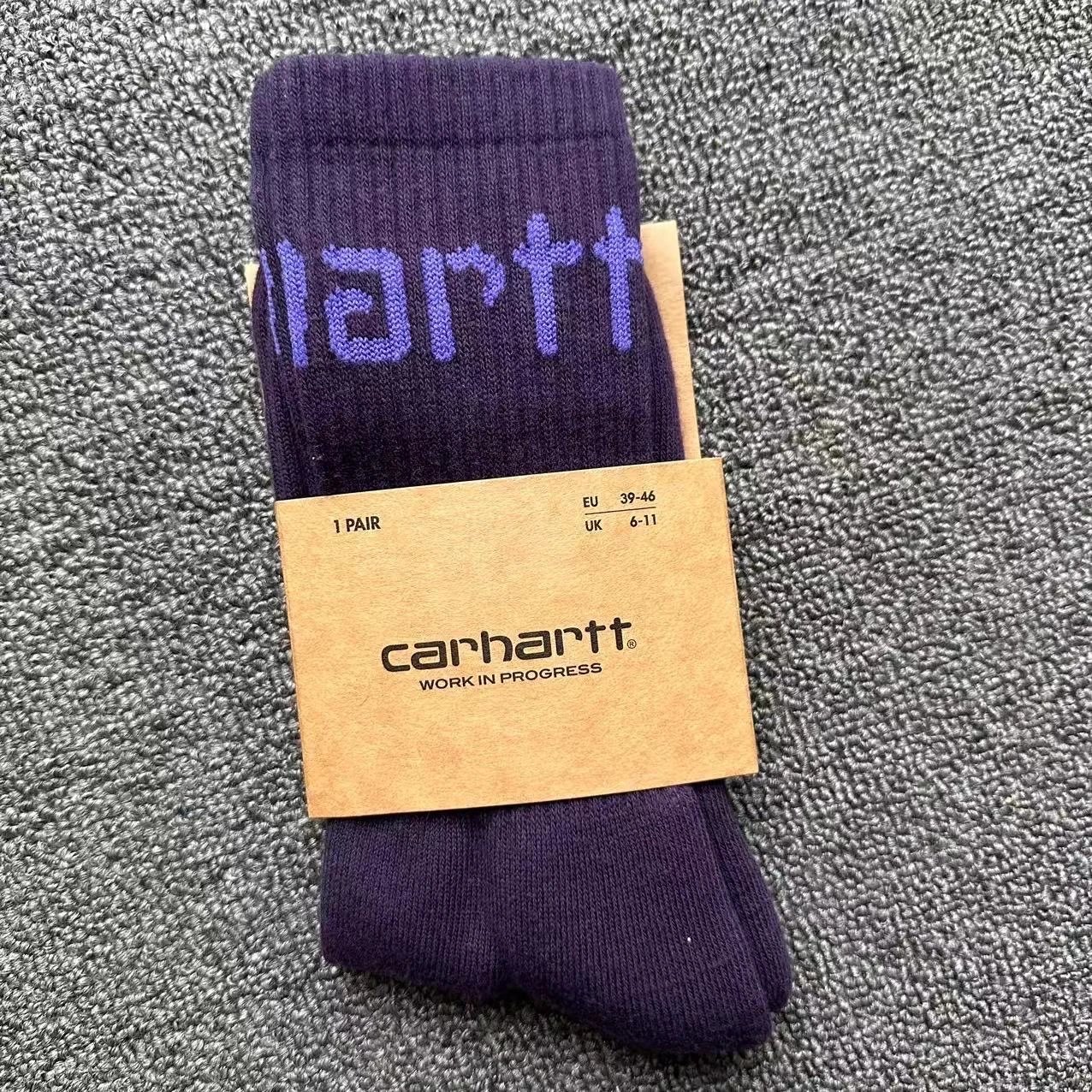 Carhartt Work In Progress Logo Socks Purple - 1