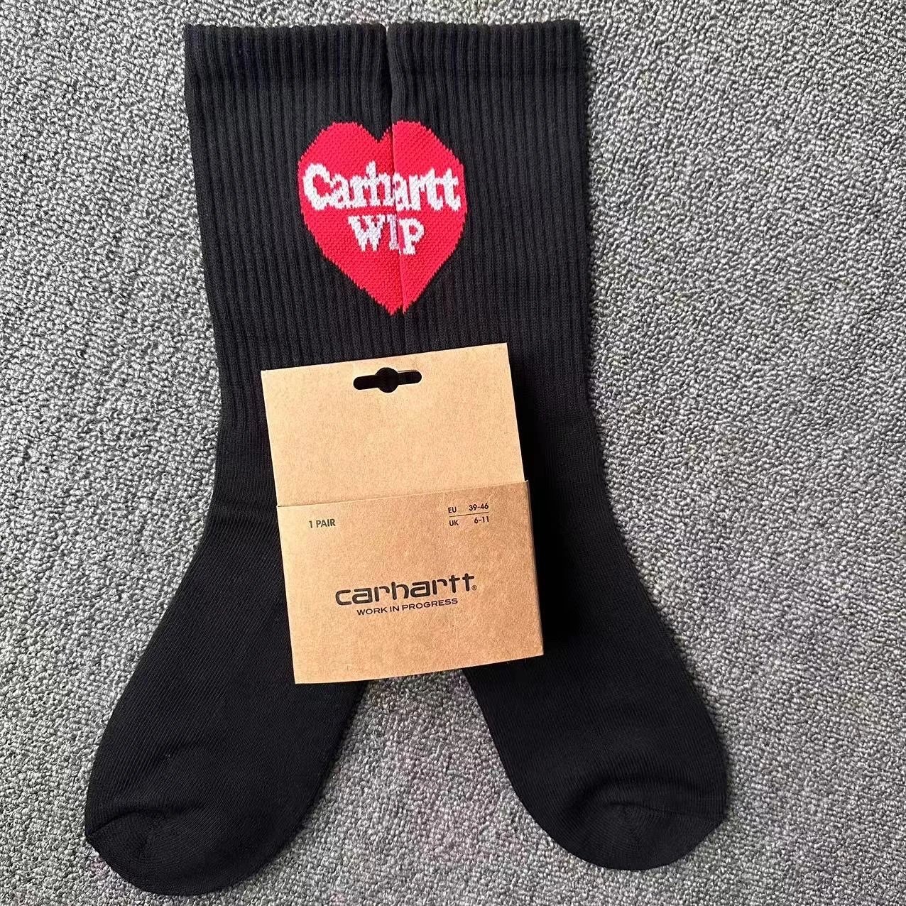 Carhartt WIP Heart Logo Crew Socks Black - 1