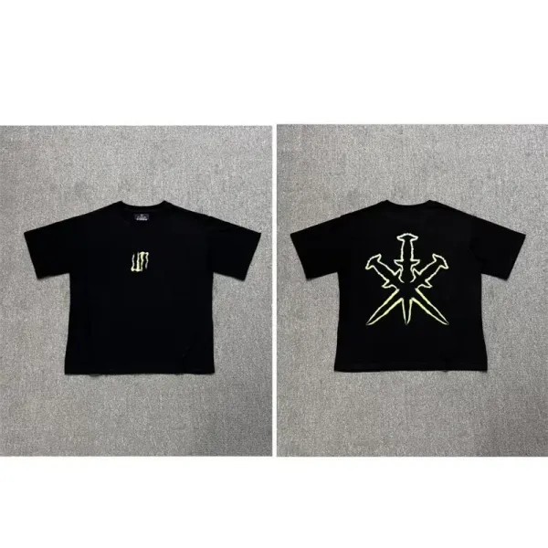 Design Swords Graphic Black T-Shirt - 1