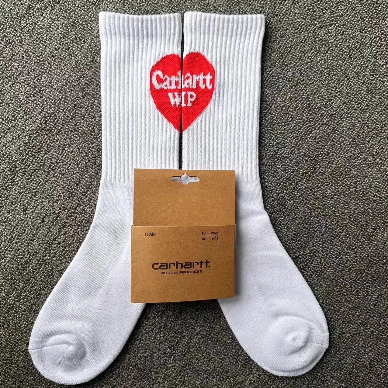 Carhartt WIP Heart Logo Crew Socks White - 1