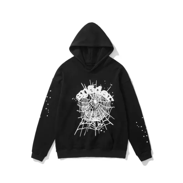 Spoderi Spider Web Embellished Purple Hoodie - 36